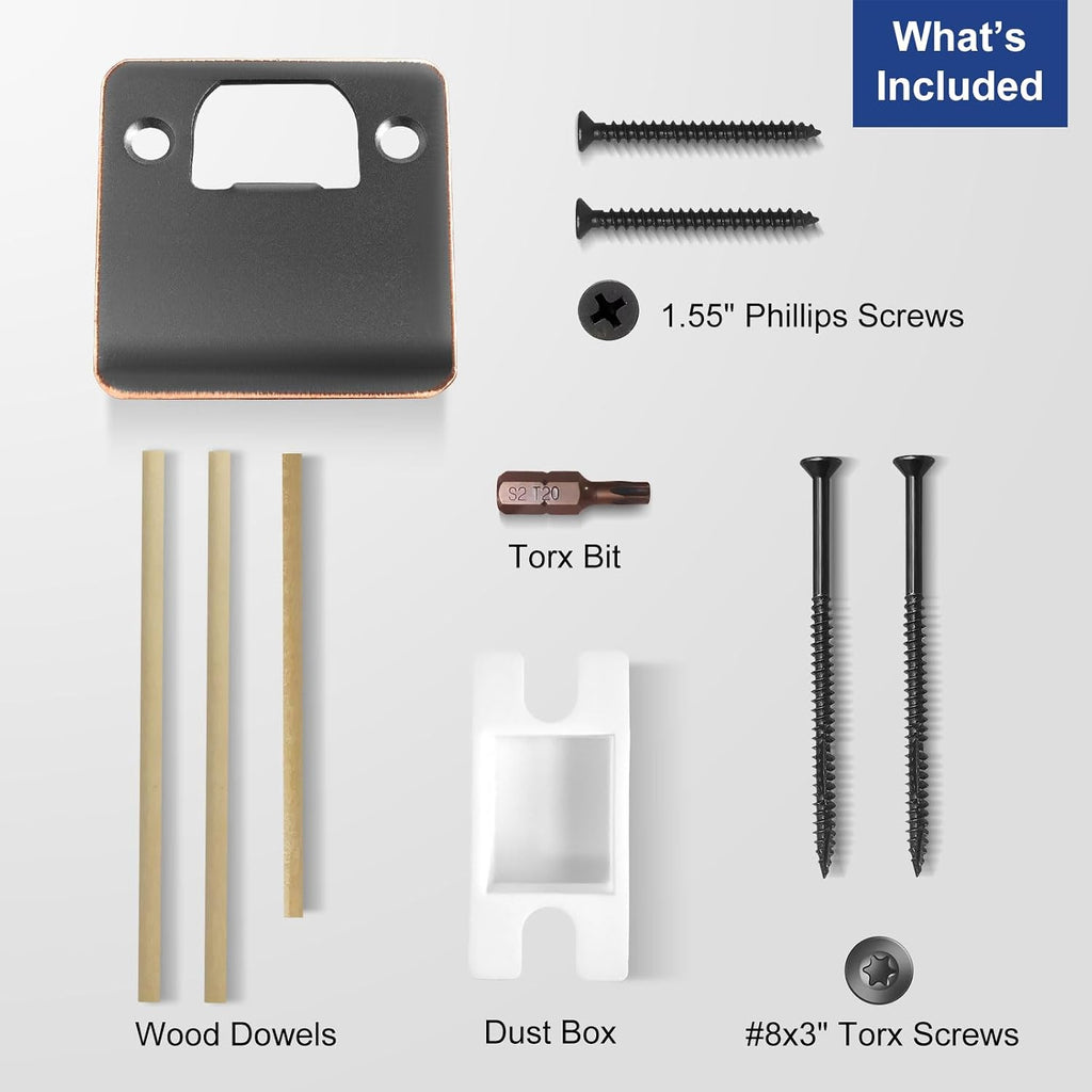 Extended Lip Strike Plate 2-1/4" x 2-1/4", Heavy Duty Version | 2-1/4" Overall Width, Oil Rubbed Bronze, Round