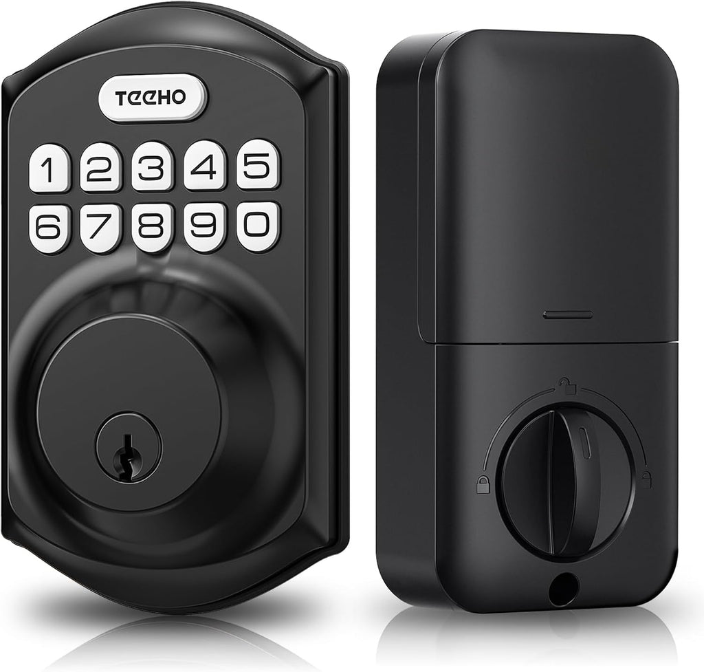 TE001 Keyless Entry Door Lock with Keypad - Smart Deadbolt Lock for Front Door with 2 Keys - Auto Lock - Easy