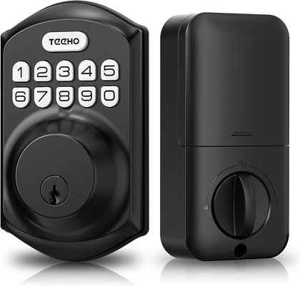 TE001 Keyless Entry Door Lock with Keypad - Smart Deadbolt Lock for Front Door with 2 Keys - Auto Lock - Easy