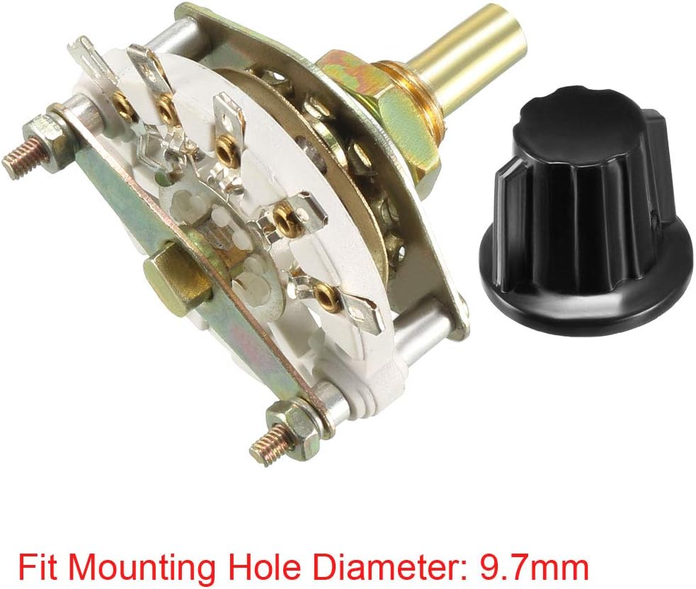 uxcell 1P4T 1 Pole 4 Position 1 Deck Rotary Switch Selector with Knob