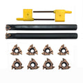 Lather Threading Tool Bit Set External Internal Threading Boring Bars Turning Tool Holders with 11IR AG60 16ER 16IR AG60 Carbide Threading Inserts (2pcs Boring Bars + 16ER IR AG60)