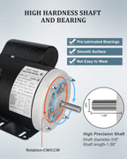 1/2HP Electric Farm Duty Motor Single Phase 1750RPM 115/230V TEFC CW/CCW