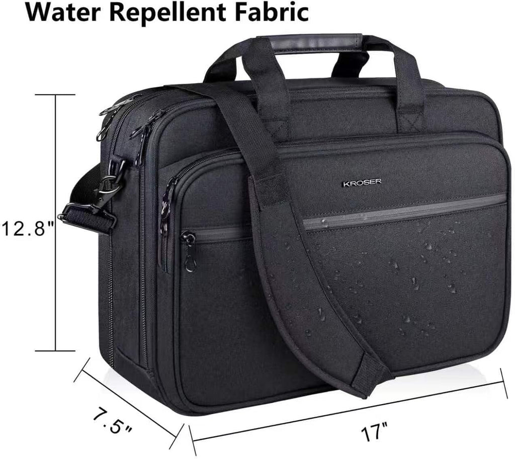 Laptop Bag Premium Laptop Briefcase Fits Up to 17.3 Inch Laptop Expandable Water-Repellent Shoulder Messenger Bag