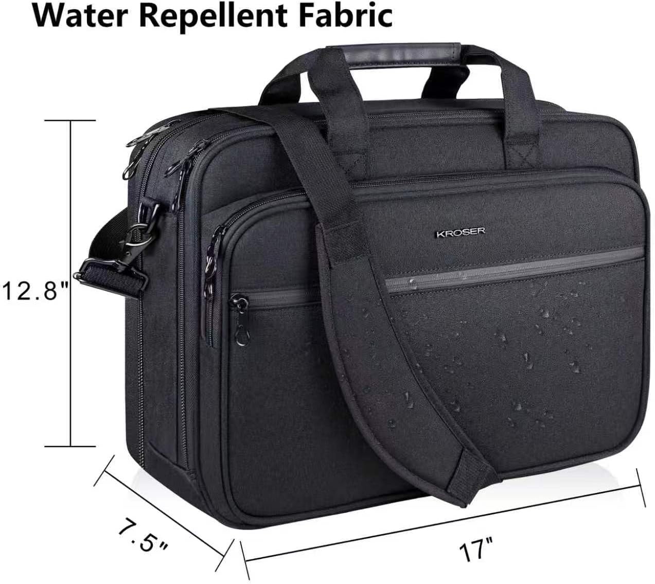 Laptop Bag Premium Laptop Briefcase Fits Up to 17.3 Inch Laptop Expandable Water-Repellent Shoulder Messenger Bag