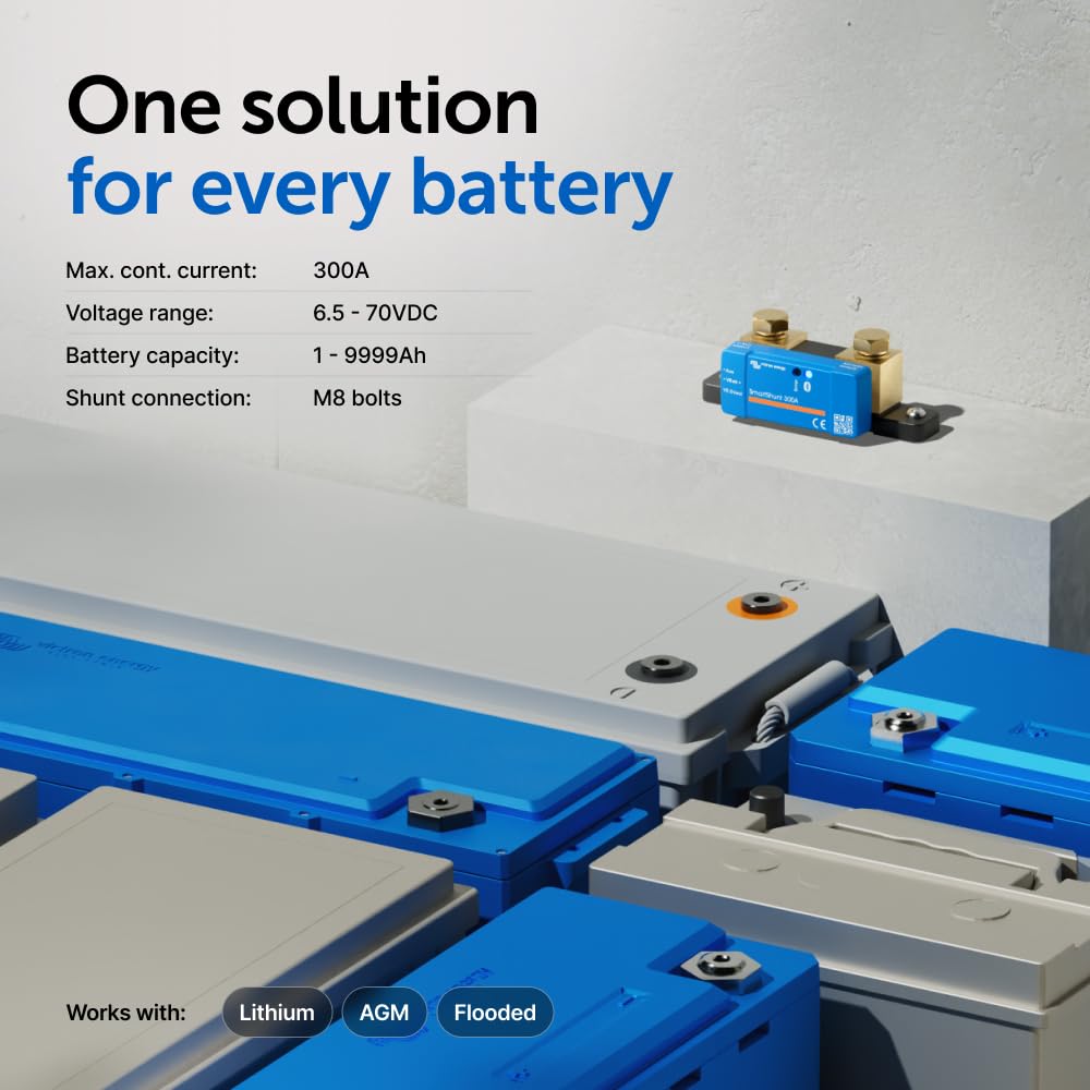 SmartShunt IP65 Battery Monitor (Bluetooth) - Victron Smart Shunt - 6.5V-70V, 300 amp