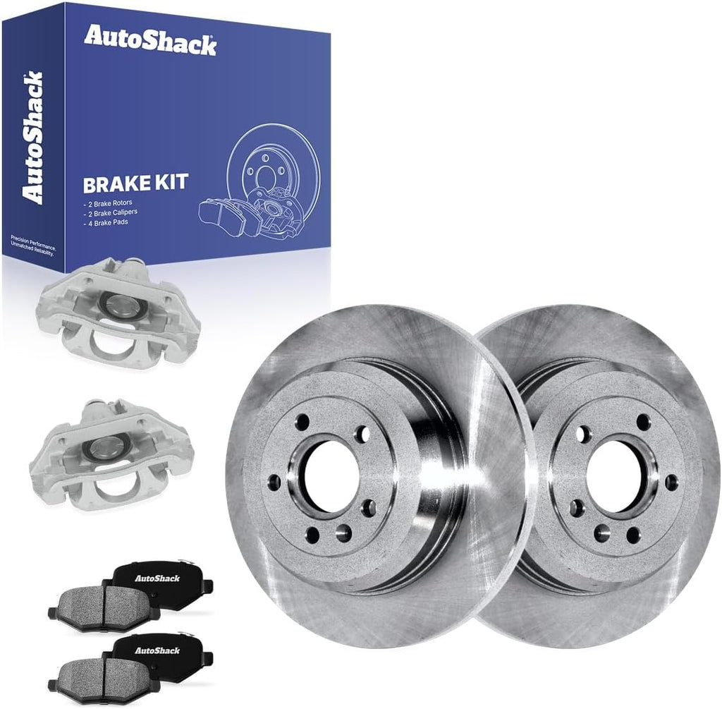 AutoShack Rear Brake Rotors Pads & Calipers for Ford Edge 2014 | 12.99" (330 mm) Brake Kit, direct-fit replacement