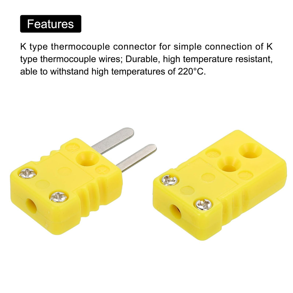 MECCANIXITY Mini K Type Thermocouple Wire Connectors Plug Adapter 9Set