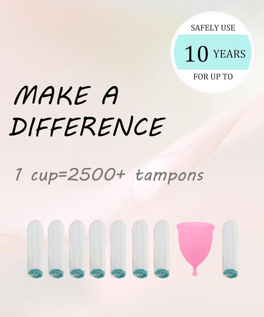 Menstrual Cups with Collapsible Storage Cup, Leak-Proof Design with Medical Grade Silicone Period Cups Reusable