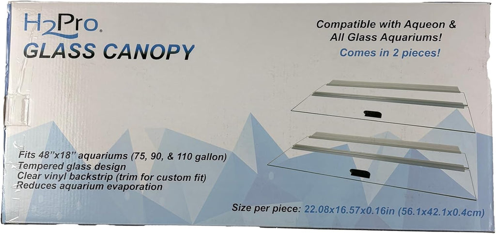 Glass Canopy Aquarium Lid for Fresh & Saltwater Fish Tanks (A48GT for Aqueon 75/90 / 110 Gallon Aquariums)