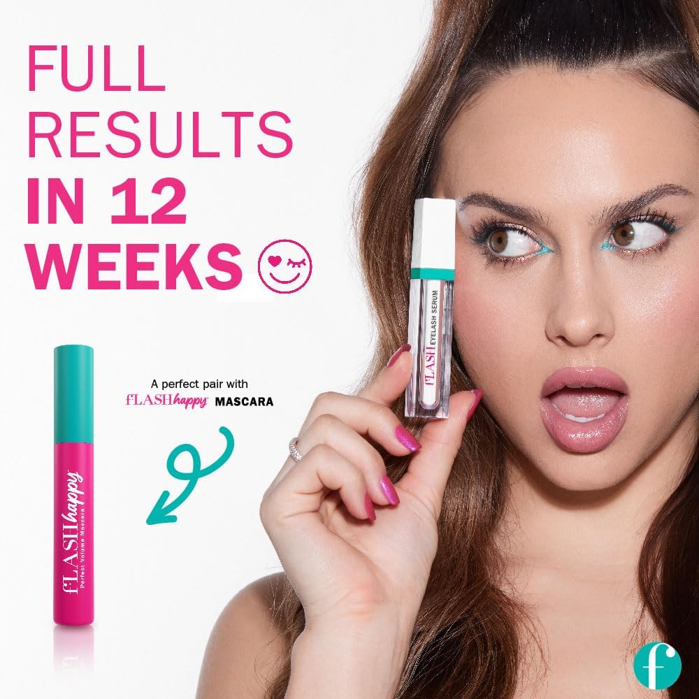 fLASH Eyelash Serum for Longer-Looking Natural Lashes - Enhances & Strengthens, Safe & Effective Formula for Contact