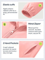 Kids Waterproof Rain Jacket Lightweight Raincoat(Pink,10-12years)