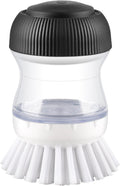 Soap Dispensing Palm Brush, 1-Pack Dish Scrub Brush, Black/Clear/White