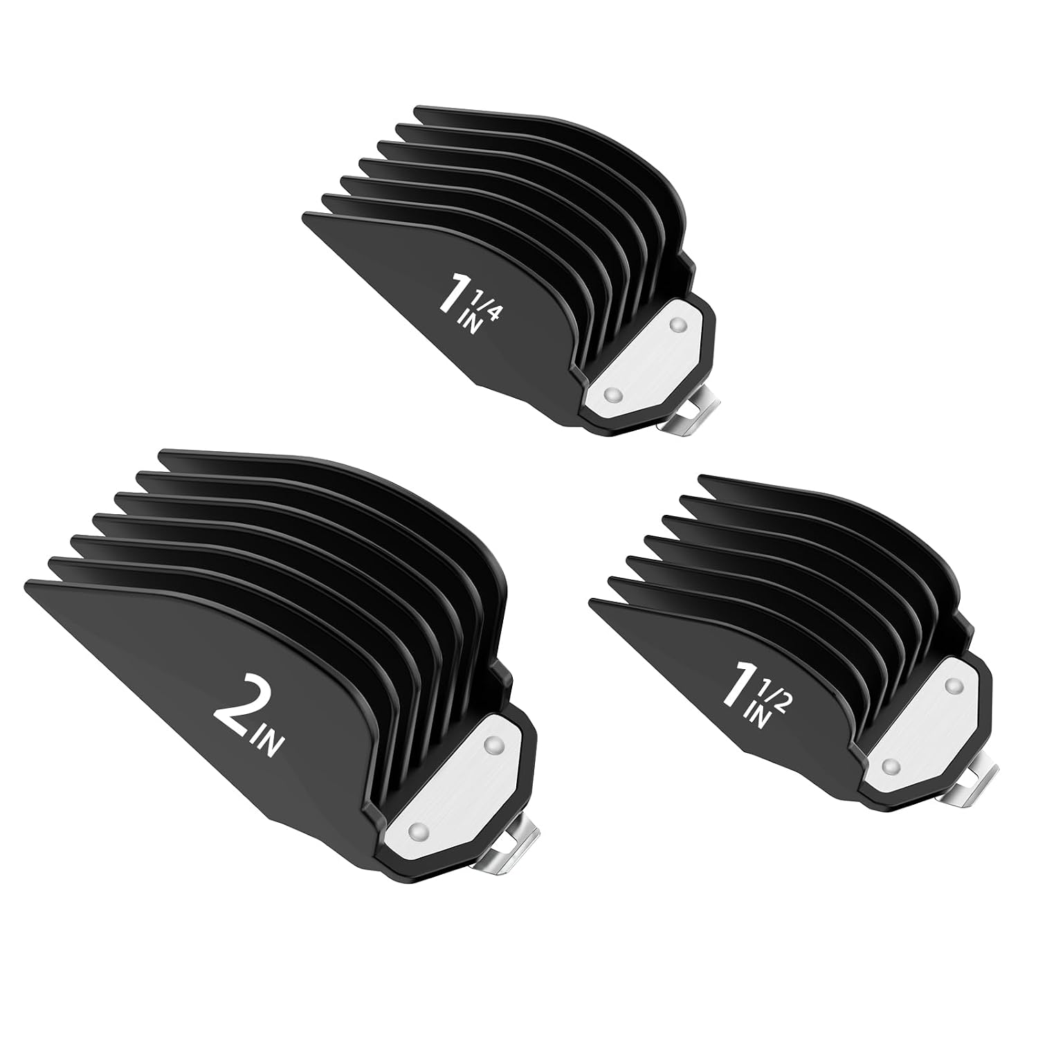 Clipper Guards for Wahl, 3PCS 10 12 16 with Metal Clip, Black | Hair Clipper Attachments, 3 Cutting Lengths