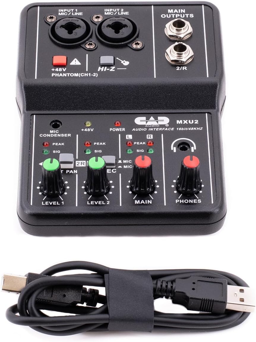 MXU2 2‑Channel USB Audio Mixer with XLR Combo Inputs