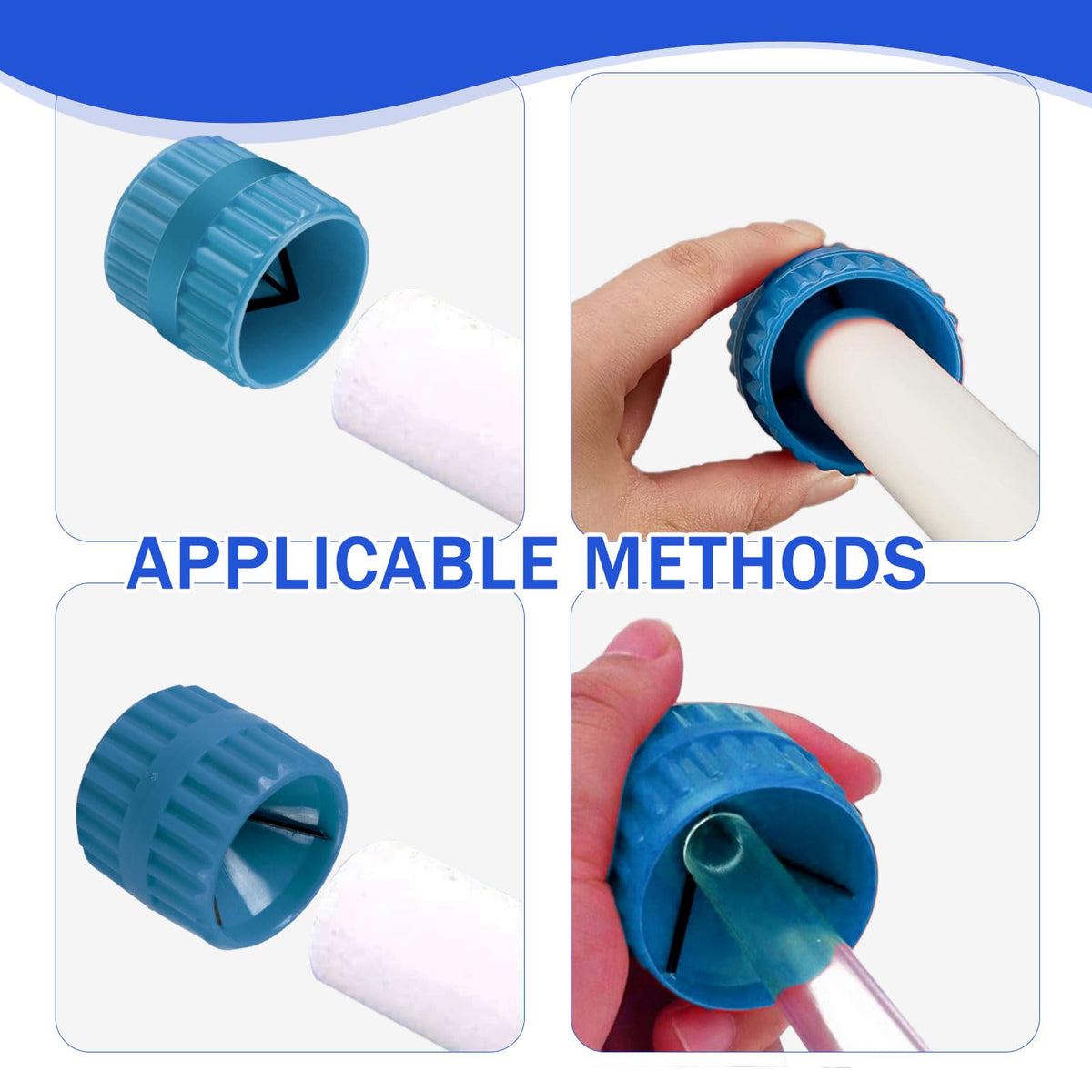 Pipe Reamer Deburring Tool, Inner & Outer for Copper PVC Brass Tubes Blue