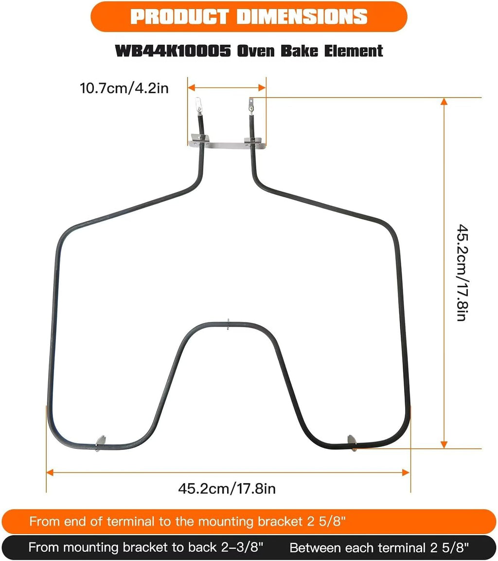WB44K10005 WB44K10001 WB30X46987 Oven Bake Element Fit for Hotpoint Range RBS330DR2WW RBS360DM1BB RBS360DM1WW RBS360DM2BB RBS360DM2WW RBS360DM3WW RBS400G*M1SH by YTXXDEUS