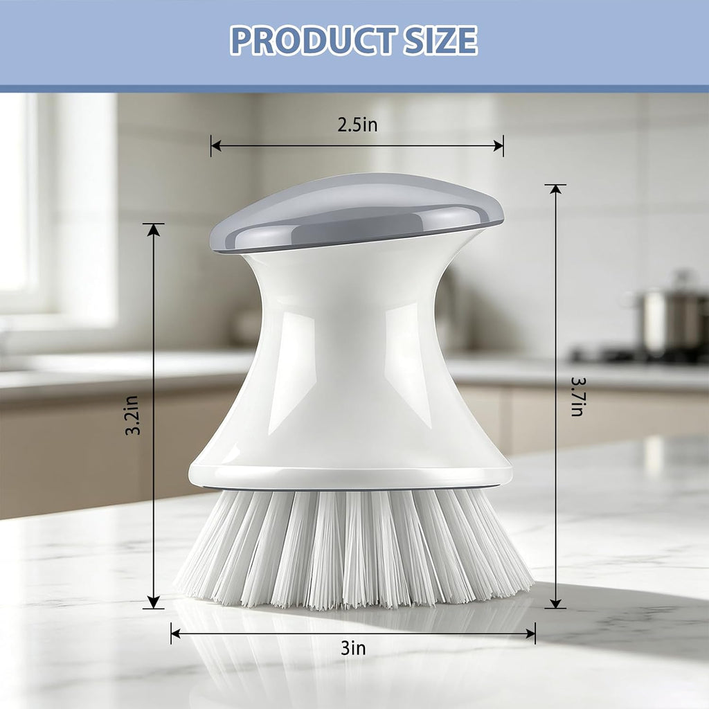 Dish Scrub Brush,2 Pack Kitchen Scrub Brush for Dishes Grey White