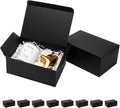 Black Gift Boxes with Lids 9x6x4 Inches 10 Pack Groomsmen Proposal