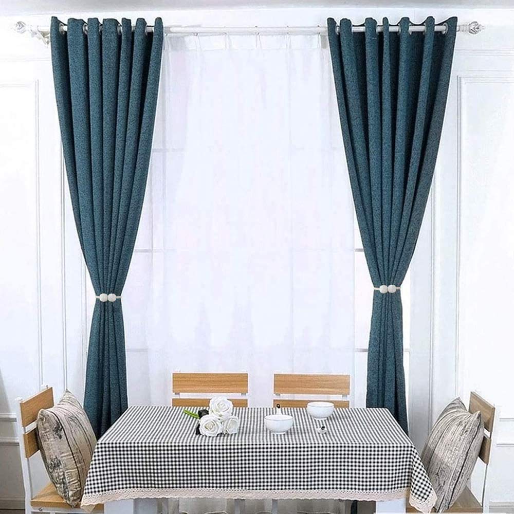 6 Pack Magnetic Curtain Tiebacks, Decorative Curtain Holdbacks for Window Décor (Coffee)