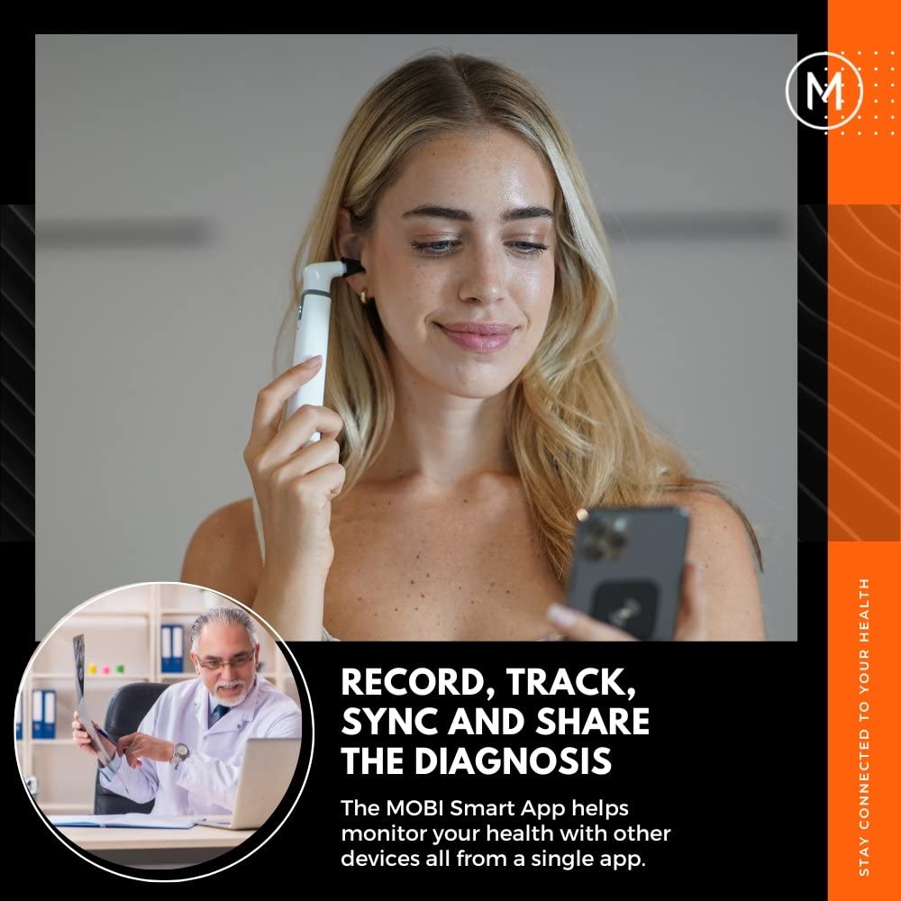 Smart Otoscope for Ears, Nose & Throat, 1080P HD Ear Camera with App for Adults & Kids, Rechargeable Digital Otoscope
