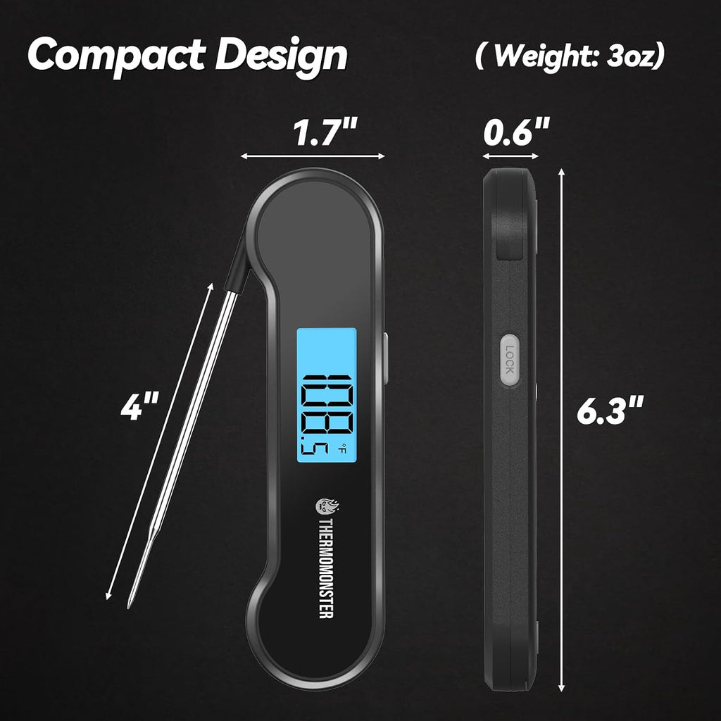 0.5 Sec Instant Read Meat Thermometer Digital for Cooking, Black