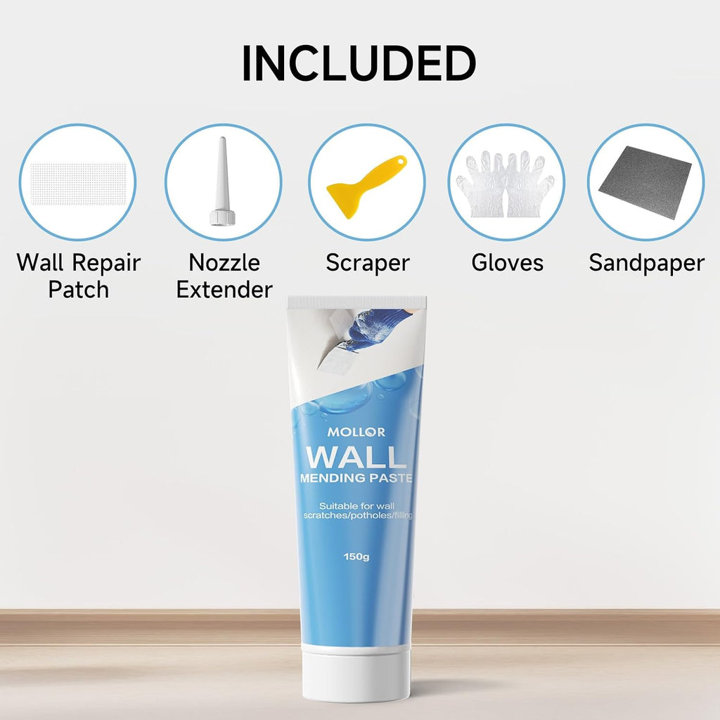 Drywall Repair Kit Wall Patch, 150g Spackle Wall Repair Paste with Scraper, Wall Mending Agent Quick and Easy
