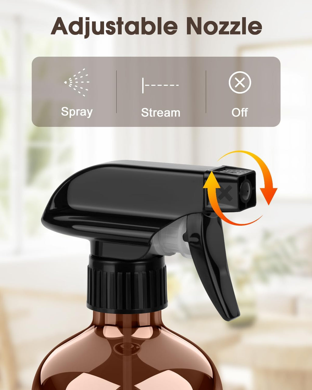 Glass Spray Bottle with Silicone Sleeve Protection, Amber Glass Spray Bottle Set for Window Cleaner Aromatherapy