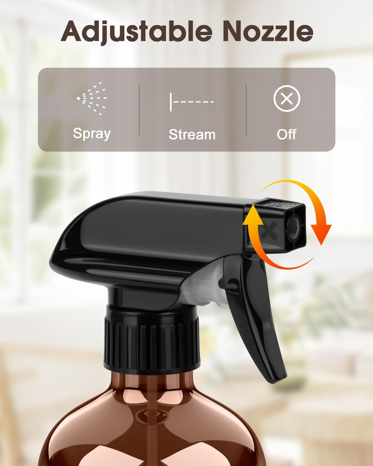 Glass Spray Bottle with Silicone Sleeve Protection, Amber Glass Spray Bottle Set for Window Cleaner Aromatherapy