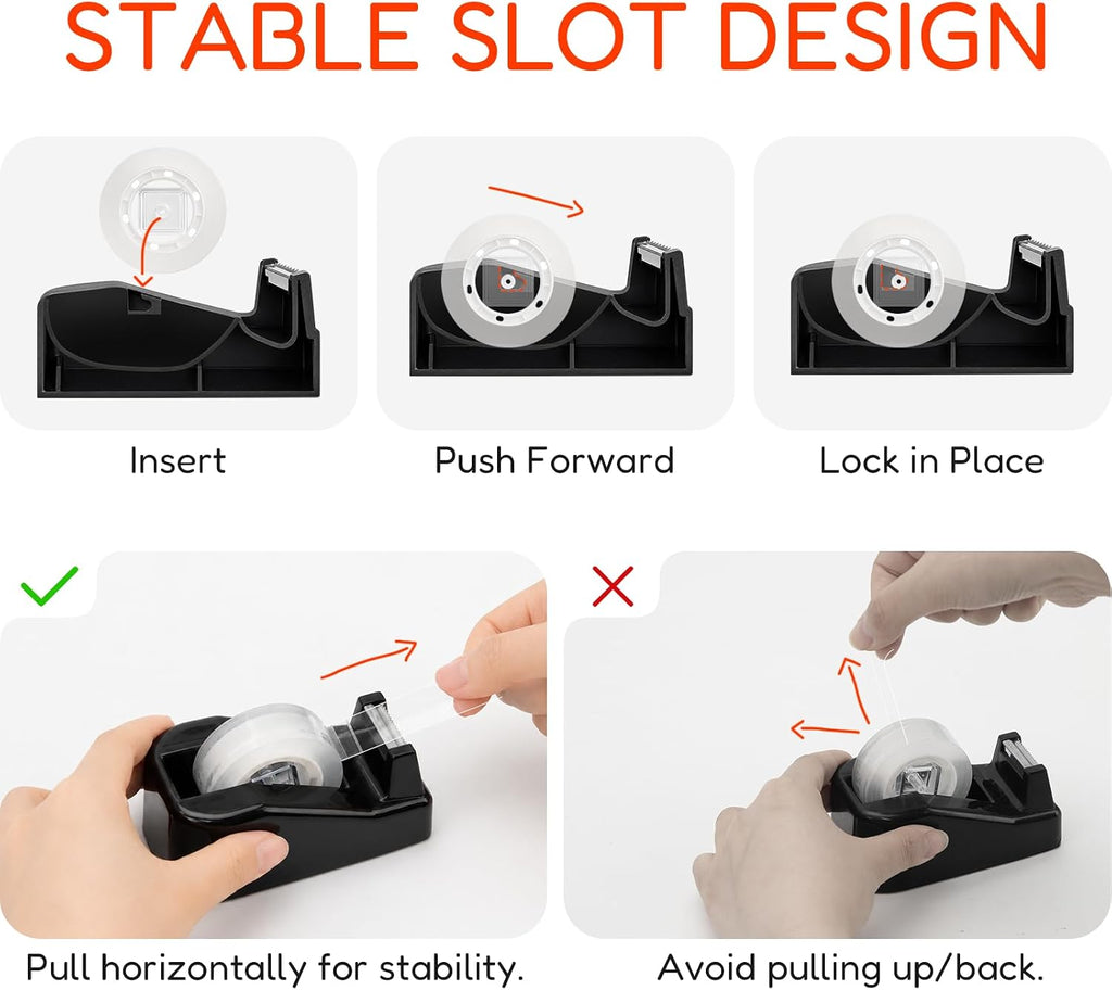 Lightweight Desktop Tape Dispenser, 6 Rolls Tape, 1-Inch Core
