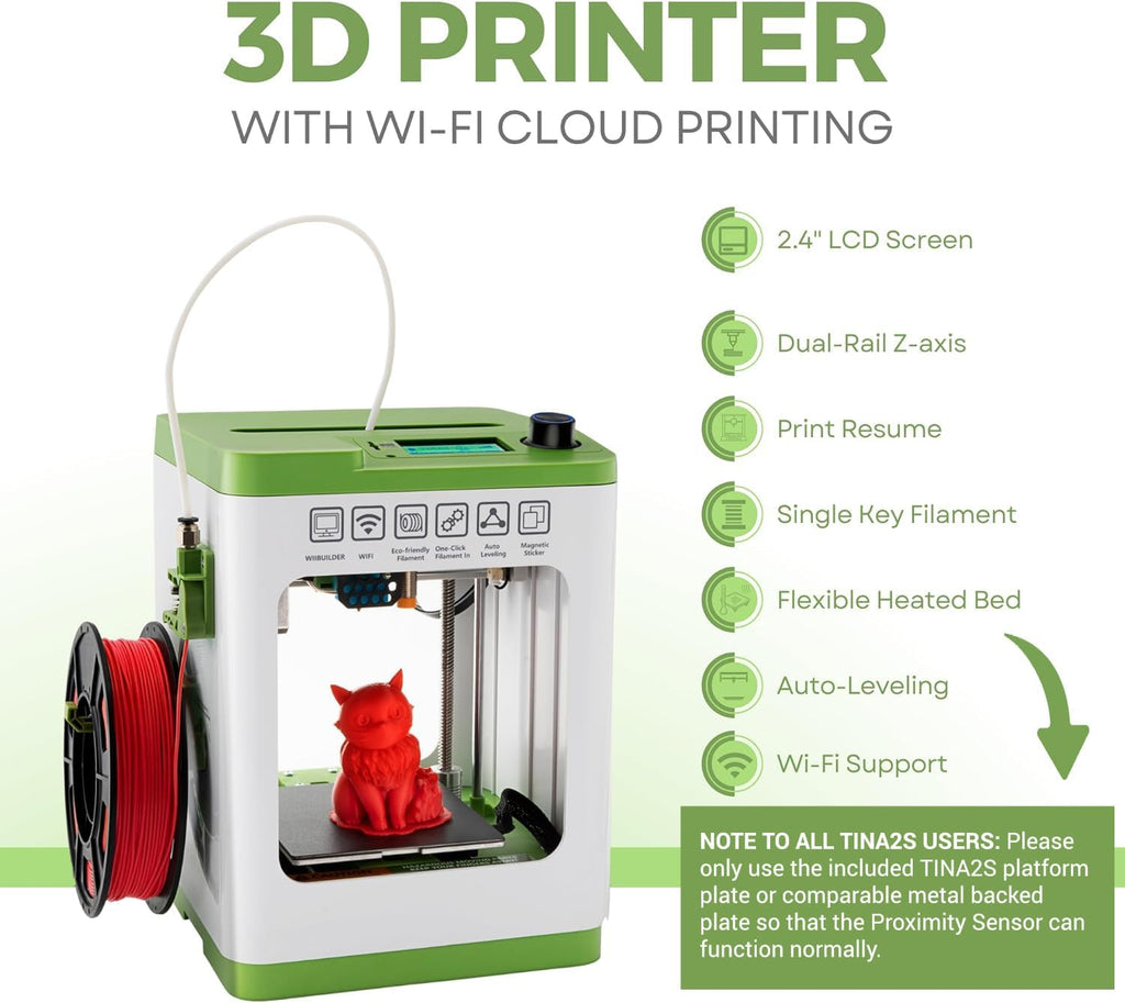 Fully Assembled Mini 3D Printer for Kids and Beginners - Complete Starter Kit with Auto Leveling 3D Printing Machine