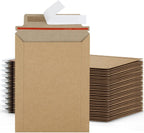 6x8 Photo Mailers 50 Pack, Brown Document Mailers, Self Seal Cardboard Envelopes, 6.25x8.25 Inches