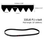 uxcell 4pcs 330J6 PJ V-Ribbed Belt 6 Ribs 33" L x 0.55" W x 0.14" H, EPDM