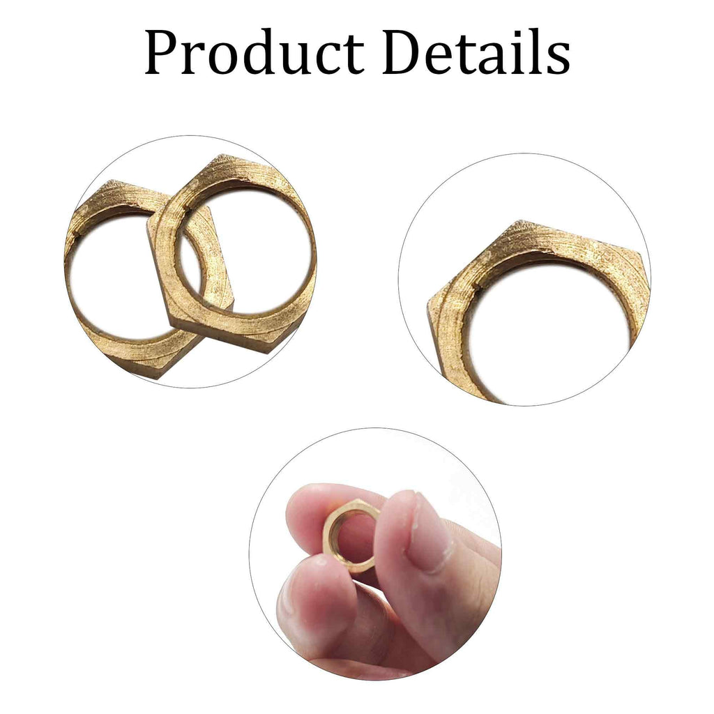 Virello 6Pcs 1/8" NPT Brass Pipe Fitting Hex Lock Nut