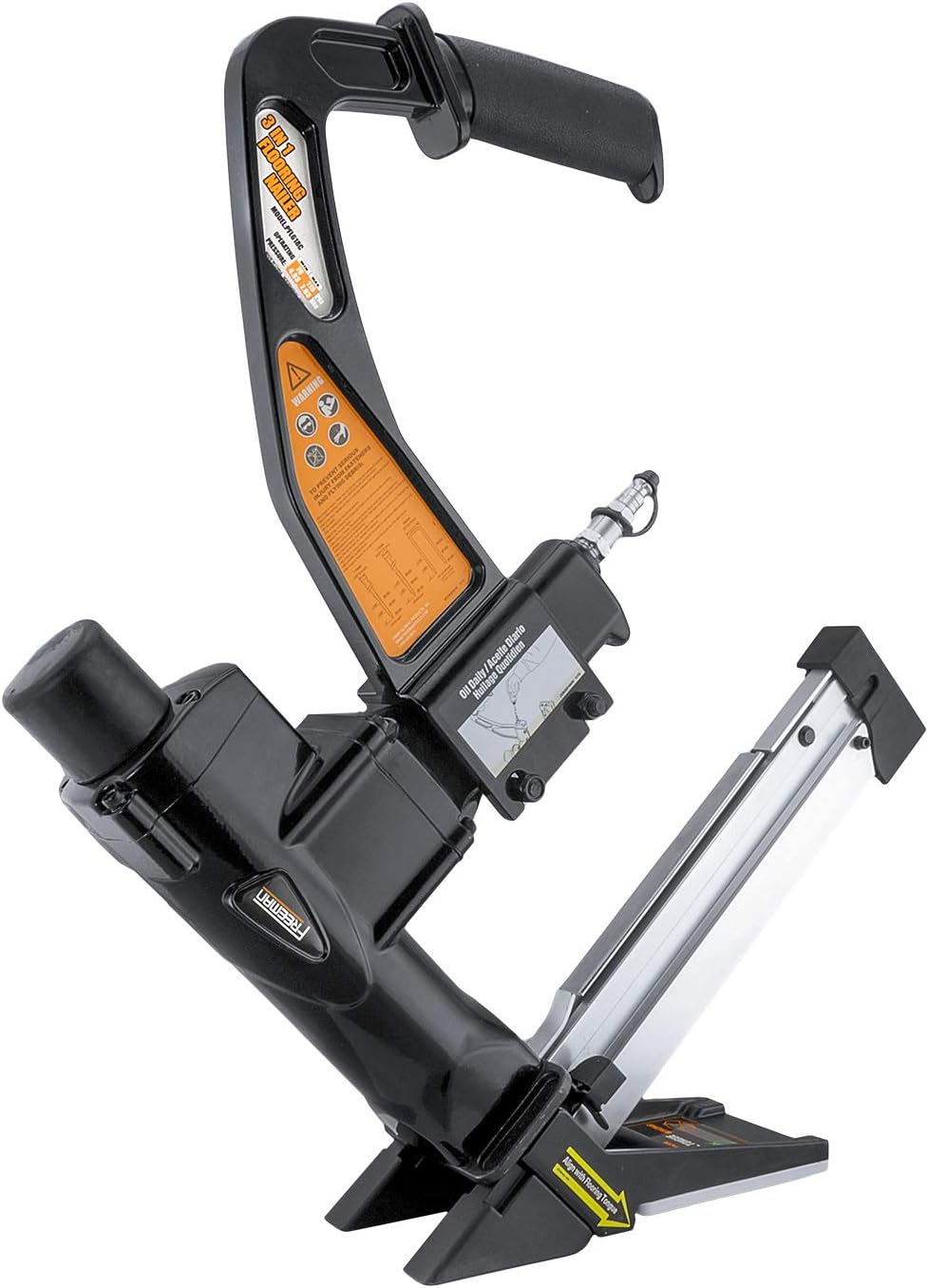 PFL618C Pneumatic 3-in-1 15.5-Gauge and 16-Gauge 2" Flooring Nailer/Stapler with Flooring Mallet and Interchangeable