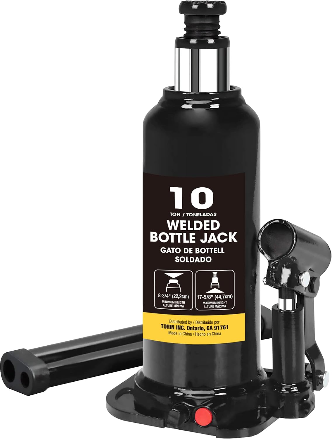10 Ton (20,000 LBs) Torin Welded Hydraulic Car Bottle Jack for Auto Repair and House Lift, Black, AT91003BB