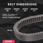 BESTORQ 3/3VX600 Rubber V-Belt, Banded/Cogged, Black, 60" Length x 1.218" Width x 0.41" Height
