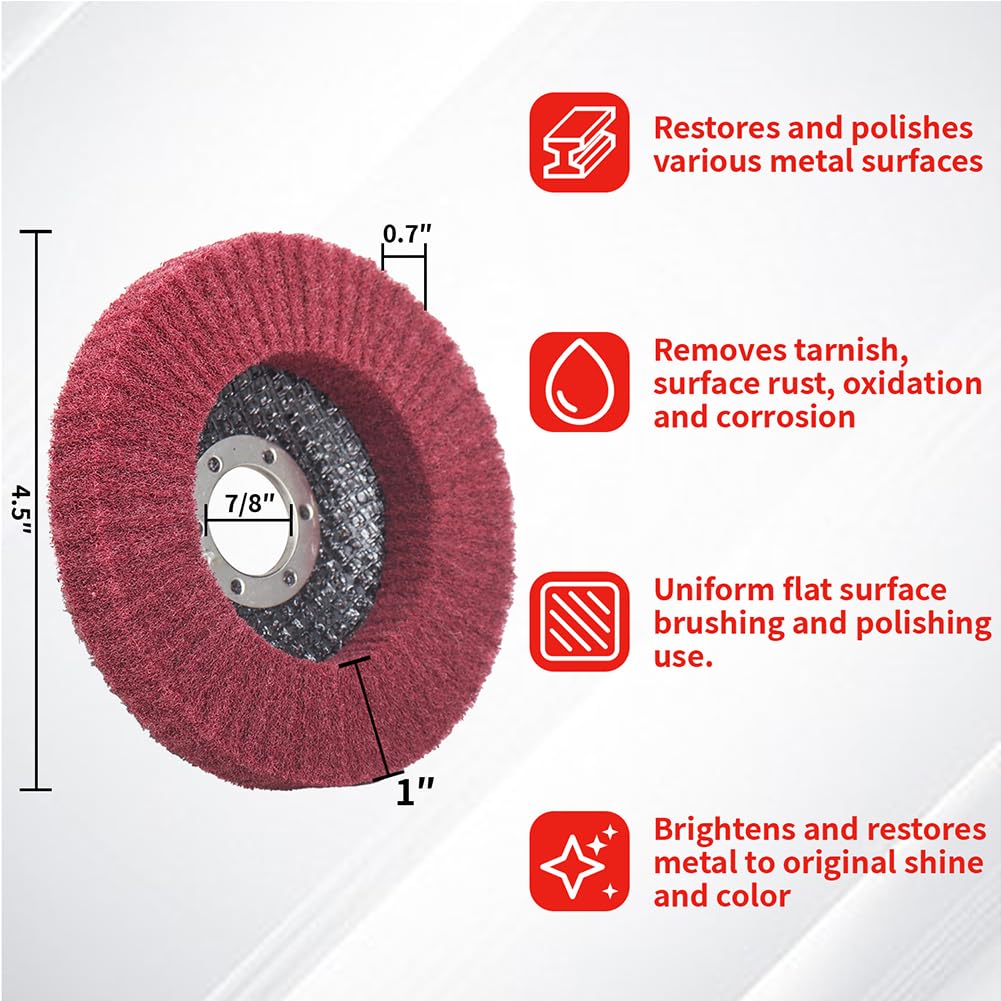 4-1/2 Inch 320 & 600 Grit Scour Flap Disc for Angle Grinder, 10Pcs