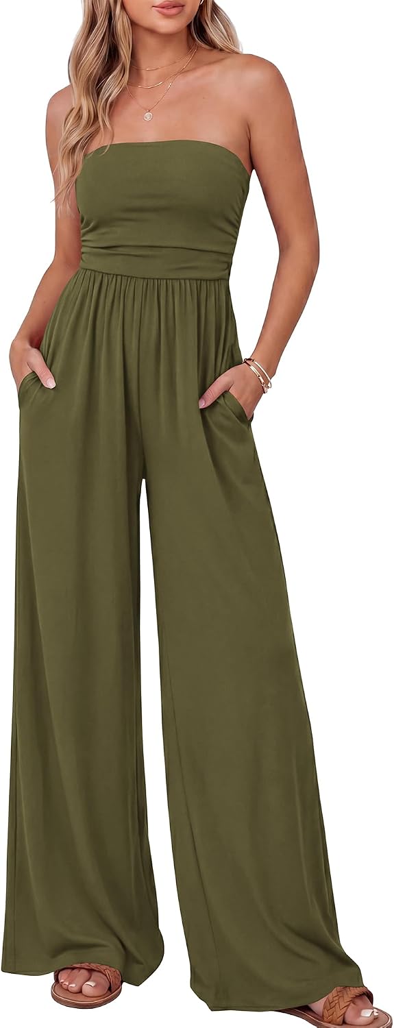 Strapless Jumpsuits For Women Summer Casual Rompers