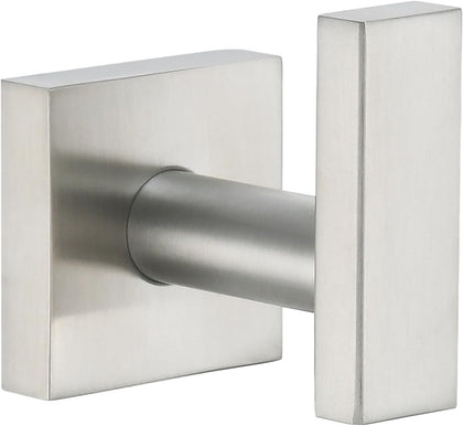 Towel Hook Brushed Nickel, Robe Coat Hand Towel Holder | Rustproof SUS304 Stainless Steel, Square Hook for Bathroom