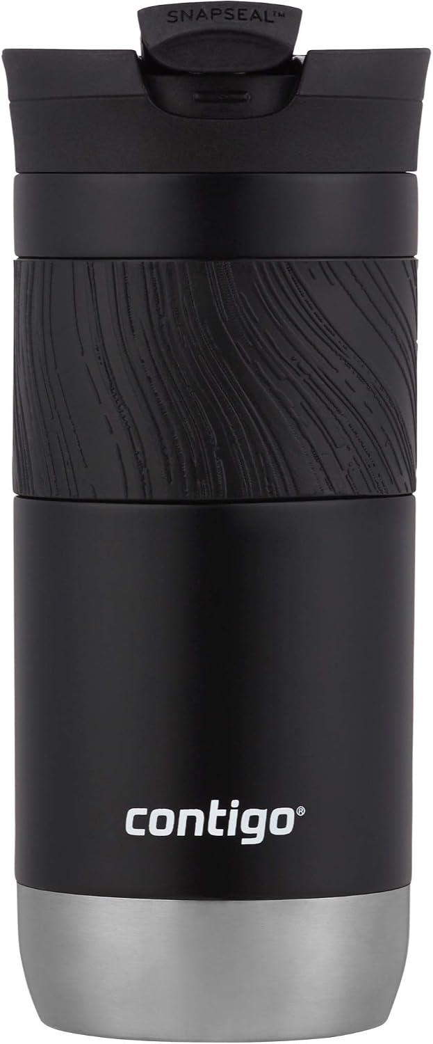 Byron Vacuum-Insulated Stainless Steel Travel Mug with Leak-Proof Lid Reusable Coffee Mug or Water Bottle BPA-Free