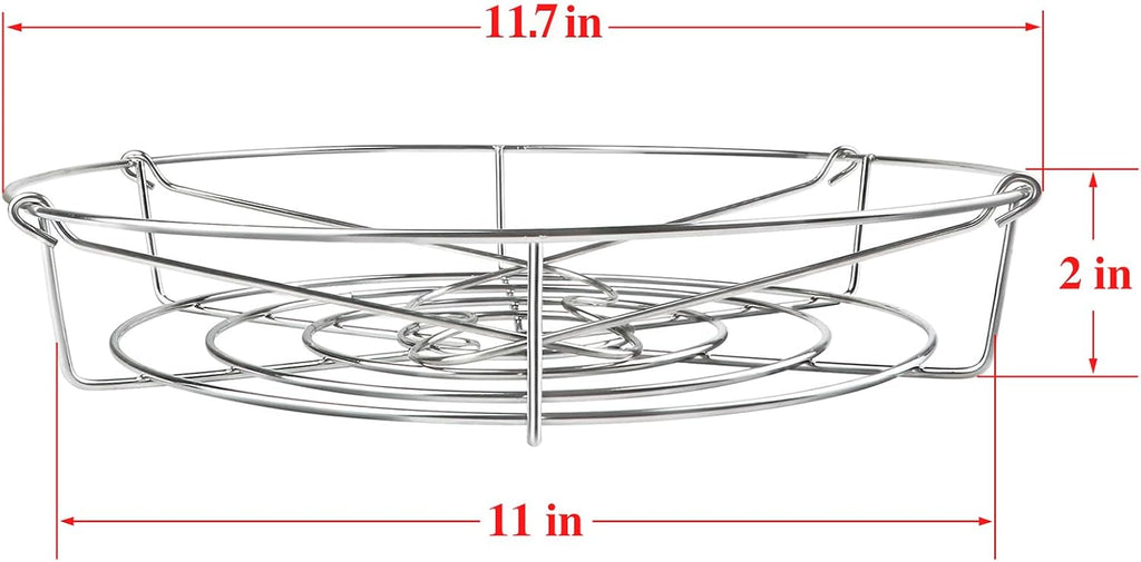 12in Stainless Steel Canning Rack with Contour Handles, Holds 7 Pint or 6 Quart Jars in Pressure Canner Pot