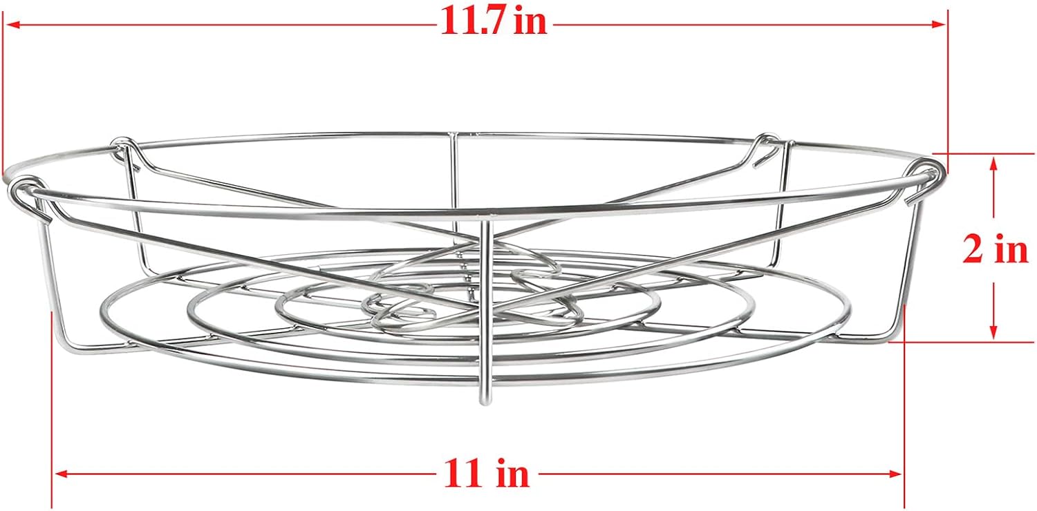 12in Stainless Steel Canning Rack with Contour Handles, Holds 7 Pint or 6 Quart Jars in Pressure Canner Pot