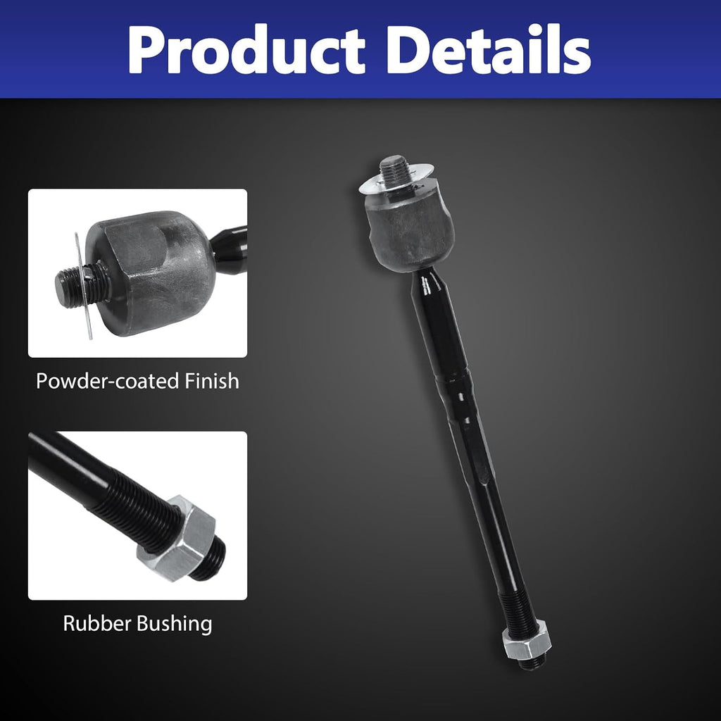 6Pcs Front Steering Inner Outer Tie Rod Ends Boots Bellow Kit