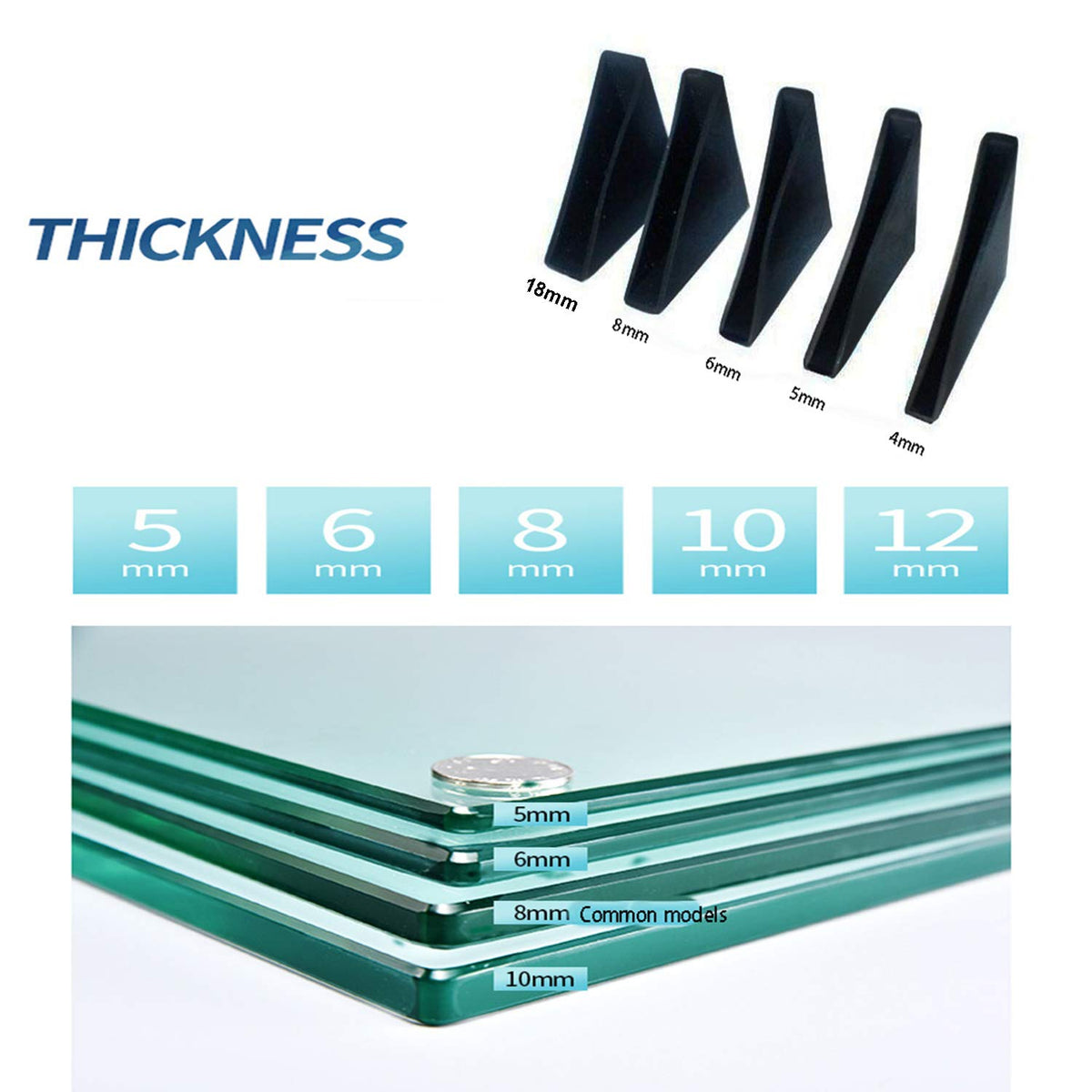 Mirror Corner Protectors- 20 Pcs Toughened Glass Corner Protector Ceramic Tile wrap Angle Plastic Bathroom Lens Right