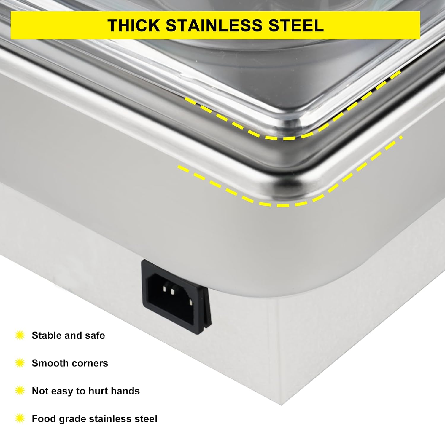 Electric Chafing Dishes for Buffet 9.5Qt Food Warmer for Party | 2 Serving Trays & Tong, Clear Roll-Top Cover