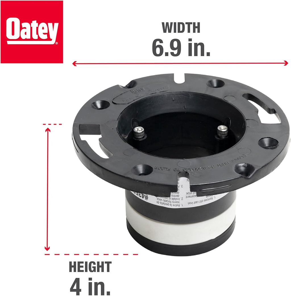 Oatey 43538 ABS Cast Iron Flange Replacement, 4-Inch