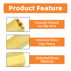 GASHER 1/2" FNPT Brass Long Nipple 3" Length Pipe Fitting