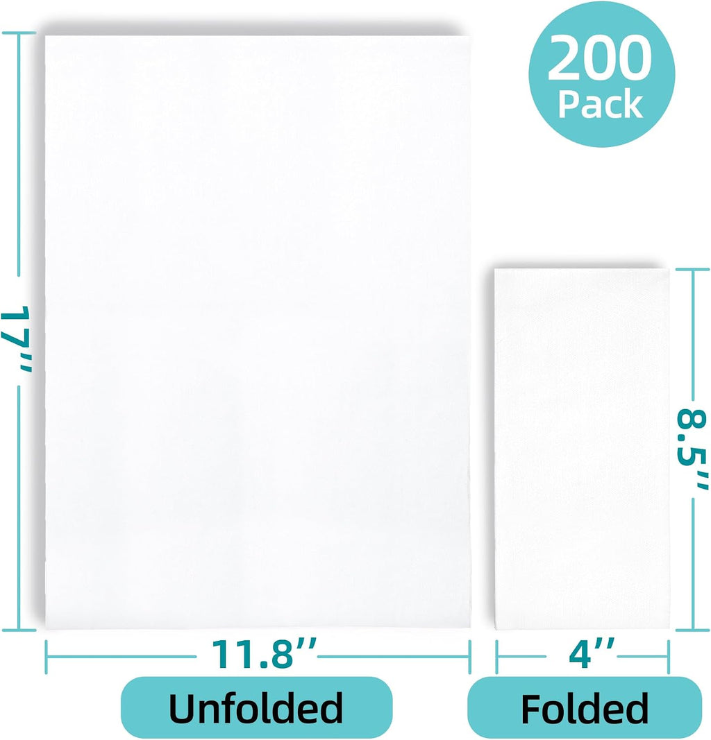 200 Pack Premium Guest Towels, Linen Feel Hand Napkins