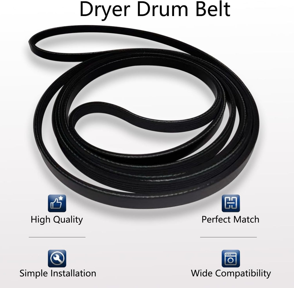 Dryer Drum Drive Belt FitsDryer Belt 92"× 5/16" Drum Drive Belt Compatible with Samsung DV210AEW/XAA DV45K6500EV/A3 DV40J3000EW/A2 DV218AEB/ XAA DV220AEW/XAA DV419AEW/XAA DV330AGW/XAA Series