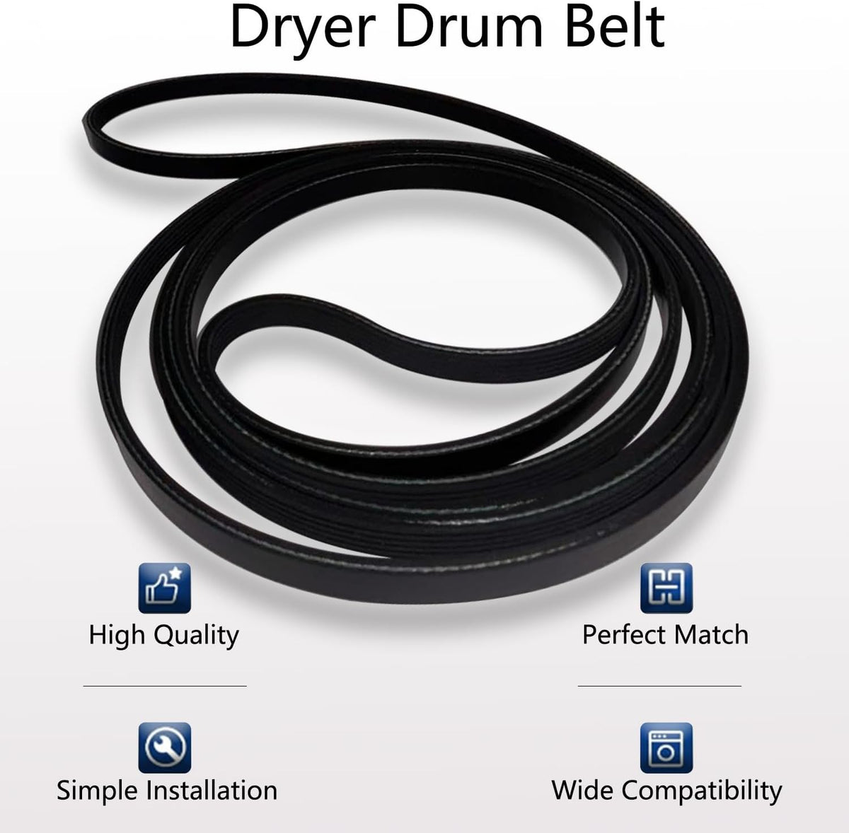 Dryer Drum Drive Belt FitsDryer Belt 92"× 5/16" Drum Drive Belt Compatible with Samsung DV210AEW/XAA DV45K6500EV/A3 DV40J3000EW/A2 DV218AEB/ XAA DV220AEW/XAA DV419AEW/XAA DV330AGW/XAA Series
